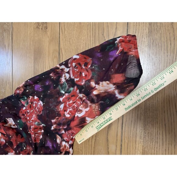 Torrid Midi/Maxi Long Sleeve Dress Mock Neck Size 3 Lightweight Floral - Picture 6 of 9